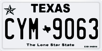 TX license plate CYM9063