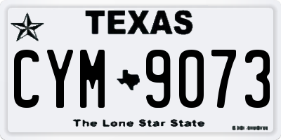 TX license plate CYM9073