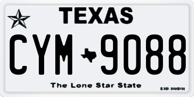 TX license plate CYM9088