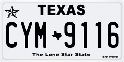 TX license plate CYM9116