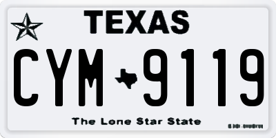 TX license plate CYM9119