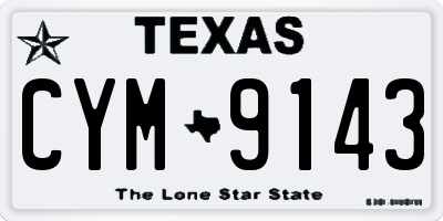 TX license plate CYM9143
