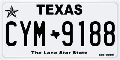 TX license plate CYM9188