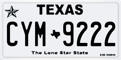 TX license plate CYM9222