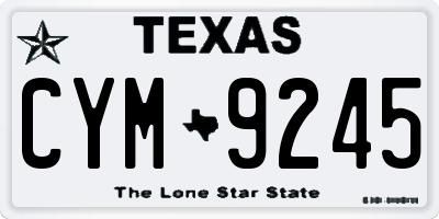 TX license plate CYM9245