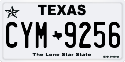 TX license plate CYM9256