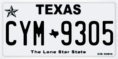 TX license plate CYM9305