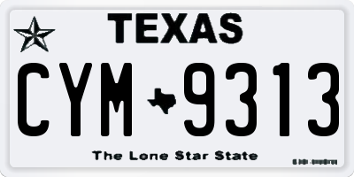 TX license plate CYM9313