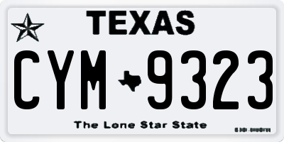 TX license plate CYM9323