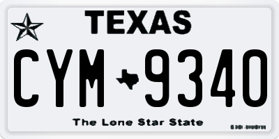 TX license plate CYM9340