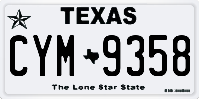 TX license plate CYM9358