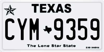 TX license plate CYM9359