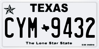 TX license plate CYM9432