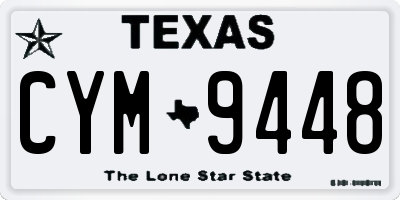 TX license plate CYM9448