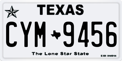 TX license plate CYM9456
