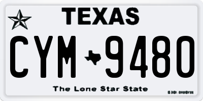 TX license plate CYM9480