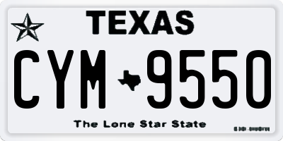 TX license plate CYM9550