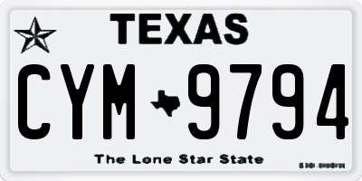 TX license plate CYM9794
