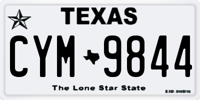 TX license plate CYM9844
