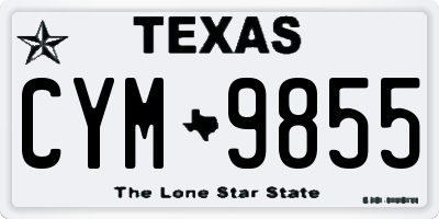 TX license plate CYM9855