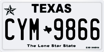 TX license plate CYM9866