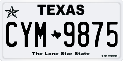 TX license plate CYM9875