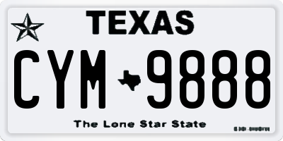 TX license plate CYM9888