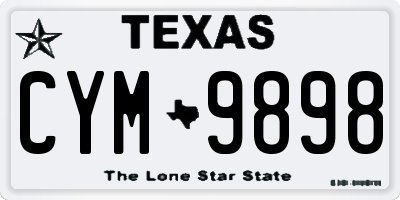 TX license plate CYM9898