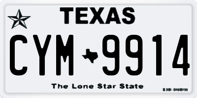 TX license plate CYM9914