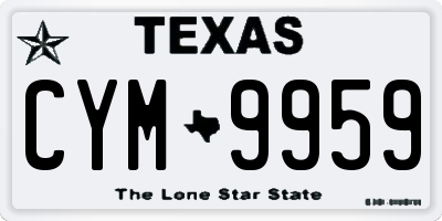 TX license plate CYM9959
