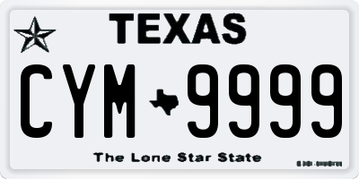 TX license plate CYM9999