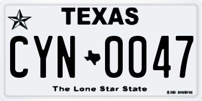 TX license plate CYN0047