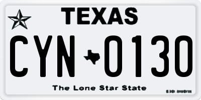 TX license plate CYN0130