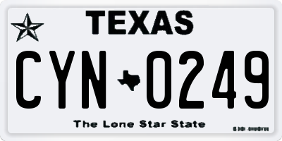 TX license plate CYN0249