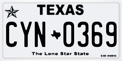 TX license plate CYN0369