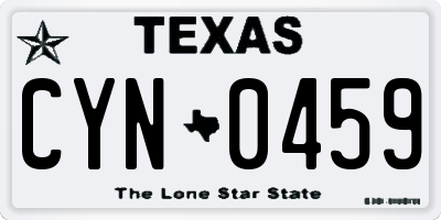 TX license plate CYN0459