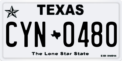 TX license plate CYN0480