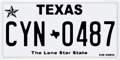 TX license plate CYN0487