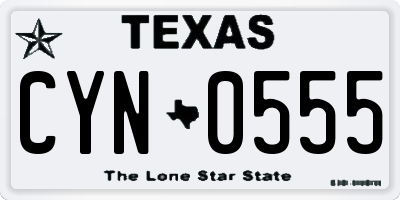TX license plate CYN0555