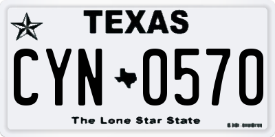 TX license plate CYN0570