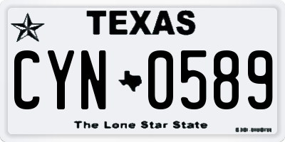 TX license plate CYN0589