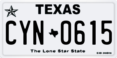 TX license plate CYN0615