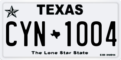 TX license plate CYN1004