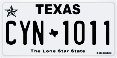 TX license plate CYN1011