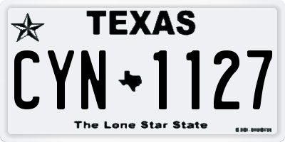 TX license plate CYN1127