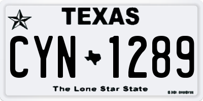 TX license plate CYN1289