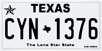 TX license plate CYN1376