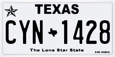 TX license plate CYN1428