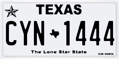 TX license plate CYN1444