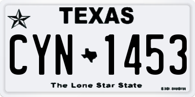 TX license plate CYN1453